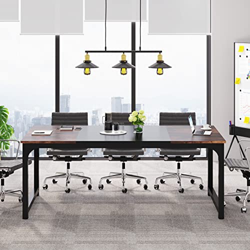 image for Tribesigns Conference Table, 6FT Meeting Seminar Table Rectangular Mee