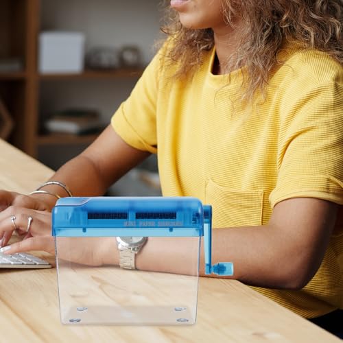 Trituradora de papel manual ligera con corte seguro para documentos 5