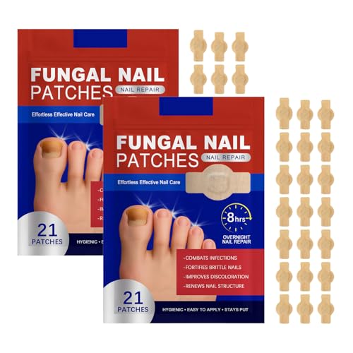 42 parches para el tratamiento de uñas de hongos, parches para uñas de los pies, multiusos, para reparación de uñas dañadas y apariencia de uñas decoloradas (2A)