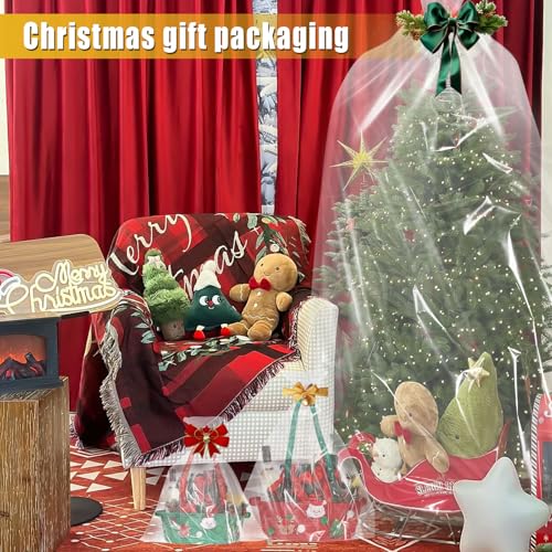 DBREAKS 10 Stück Extra Große Gaint Durchsichtige Kunststoff-Aufbewahrungstaschen, Plastiktüten Groß 80x120CM, Riesige Aufbewahrungsbeutel, Plastiksäcke für Koffer, Möbel, Plüschtiere, Bürostühle