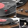 3-Speed Vinyl Record Player Sleek Bluetooth Turntable Full-Size Platter with Bluetooth Input/Output, Built-in Speakers, Counterweight & Auto-Stop with RCA/AUX Out, Tan #5