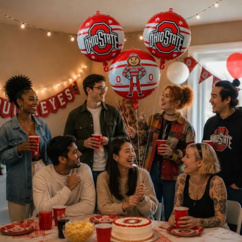 Image of Ohio State Buckeyes Balloons-3 Pack-Mylar Party Decor-Havercamp
