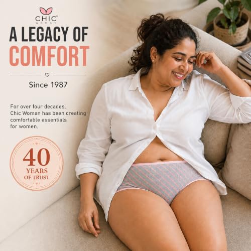 Image of Chic 100% Cotton Harmony Stripe 04 Set of 3 Panty for Women | Women's Cotton Antibacterial Brief Underwear | Soft & Breathable Fabric | Available in Plus Size
