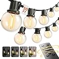 addlon Outdoor String Lights 50FT G40 with Remote, 27 LED Shatterproof Bulbs, Dimmable Patio Globe Lights Waterproof, Hanging Outside Lighting for Backyard, Garden, Deck, Balcony, Porch, Café, Decor