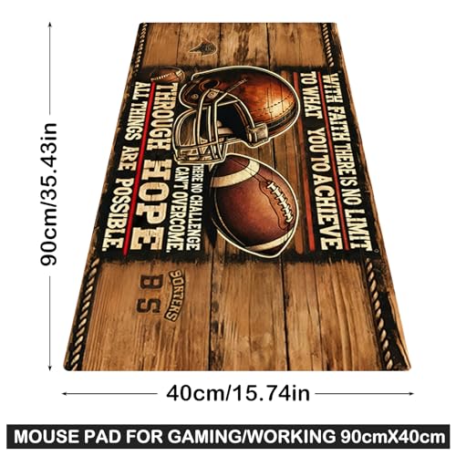 Image of Nuxovilar Large Mouse Pad & Computer Game Mouse Mat (35.4x15.7IN, Vintage Rugby Art) (90 * 40cm Vintage Rugby)