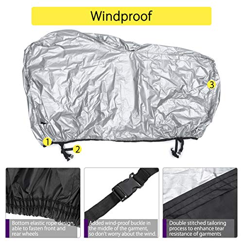 Audew Bike Cover Outdoor Waterproof Bicycle Cover with Lock Holes Windproof Dustproof UV Resistant for Mountain Bike Road Bike - Thumbnail 7