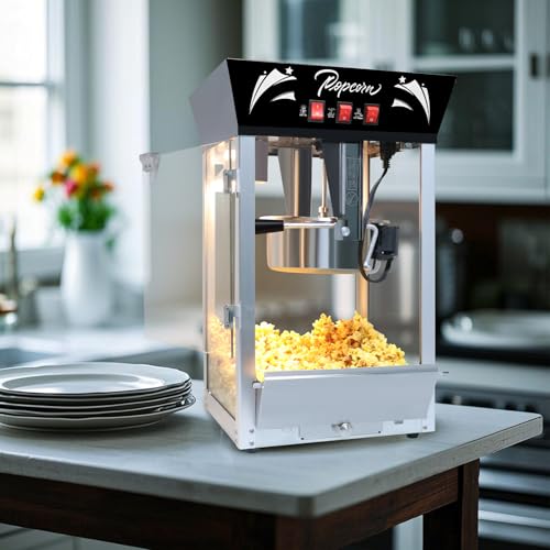 Image of 14OZ Popcorn Machine 丨 Stainless Steel Kettle Popcorn Maker for Home, Theater, Parties丨Grade Electric Popper, Black
