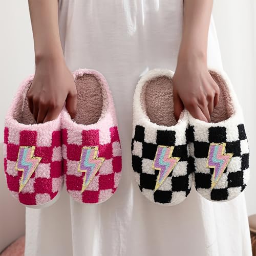 Image of LNERIP Animal Slippers Fruit Slippers Plant Slippers Various Cartoon Patterns Fluffy Soft Memory Foam Retro Indoor Outdoor Home Couple Shoes