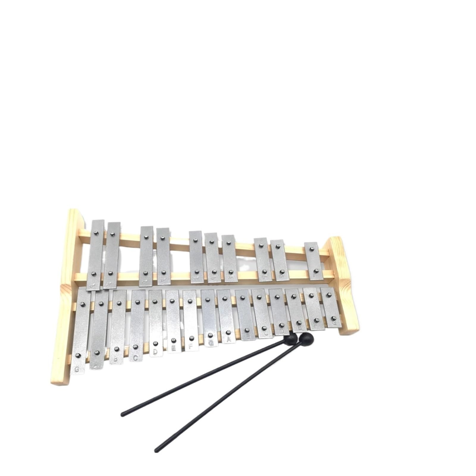 Xilofono Xilofono Glockenspiel da 25 note | Compatto professionale(Black Silver B)