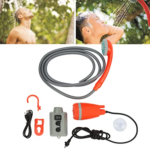 Portable Camping Shower, 2.5L per min Camp Shower Pump USB Rechargeable Outdoor Shower with Shower Head, Hanging Sleeve - Image 2