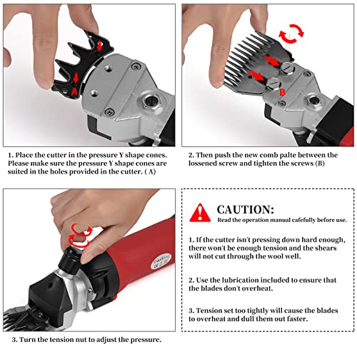 Electric Sheep Clippers Heavy Duty, Professional 500W Shearing Machine for Sheep, Goats, Cattle Farm Livestock Pet, Large Thick Hair Dogs Grooming Trimmer Electric Sheep Clippers Heavy Duty, Professional 500W Shearing Machine for Sheep, Goats, Cattle Farm Livestock Pet, Large Thick Hair Dogs Grooming Trimmer