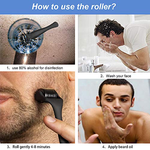 LATTCURE Bartwachstumsroller, Dermaroller 0,5 mm, MicroneedlingRoller, Beard Rolleraus für Bartpflege, Die Ihnen einen… - Image 3