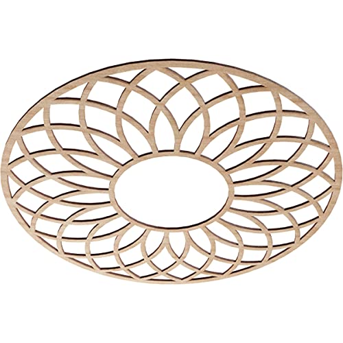 Image of Ekena Millwork 28 inchOD x 9 5 /8 inchID x 3 /8 inchT Cannes Wood Fretwork Pierced Ceiling Medallion, Alder