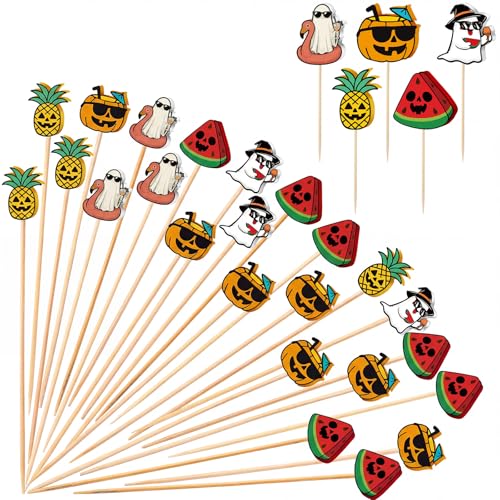 Remerry 100 Pcs Summer Halloween Party Decor Cocktail Picks 5 in Bamboo