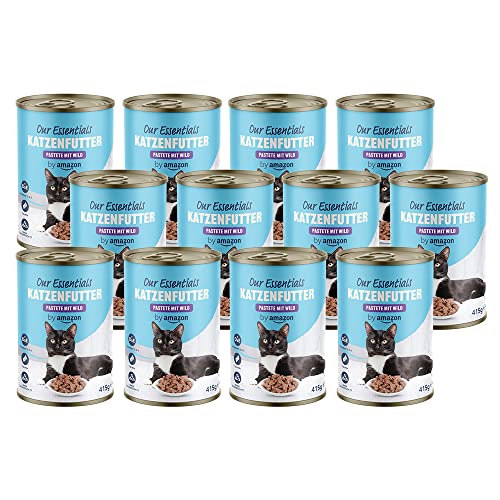 by Amazon Katzen Nassfutter Pastete mit Wild, 415g, 12er-Pack by Amazon Katzen Nassfutter Pastete mit Wild, 415g, 12er-Pack