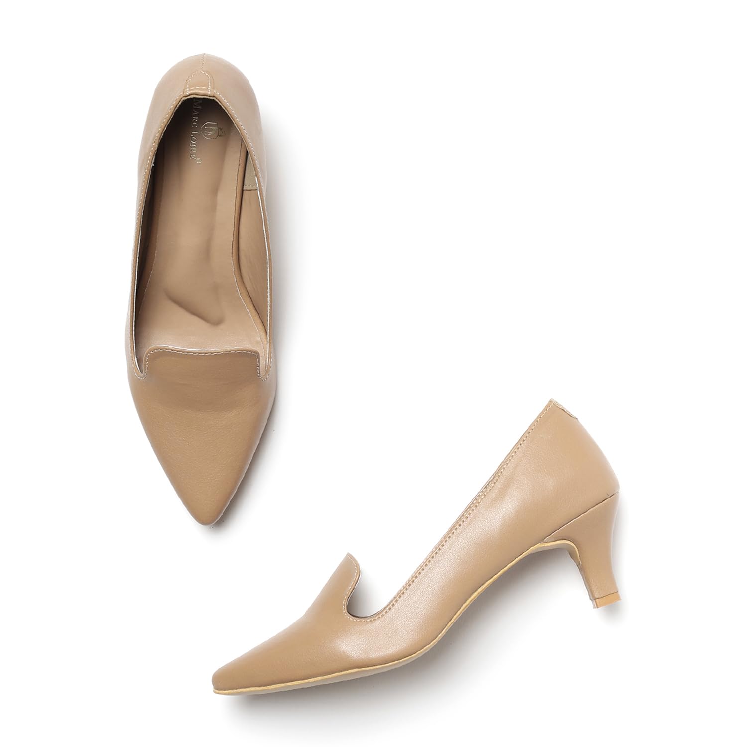 Marc Loire Women’s Kitten Heel Pump Shoes for Casual Wear (Beige, 6) (B0CX97R42M) Amazon Price History, Amazon Price Tracker
