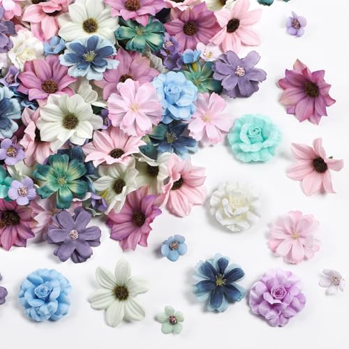 Cindeer 217 Pcs Small Fake Flowers Heads for Crafts Bulk