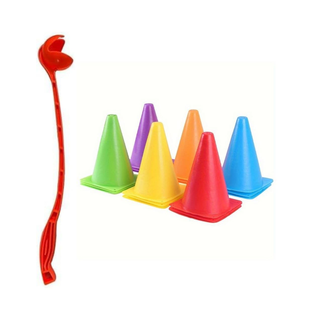 Arm Ball Thrower for Cricket Leather and Tennis Ball | Robo Cricket Arm with Advanced Finger-Cup Design for Batting & Fielding Practice with Cone Marker 6pcs 6inch Combo (B0CXQ61WZD) Amazon Price History, Amazon Price Tracker