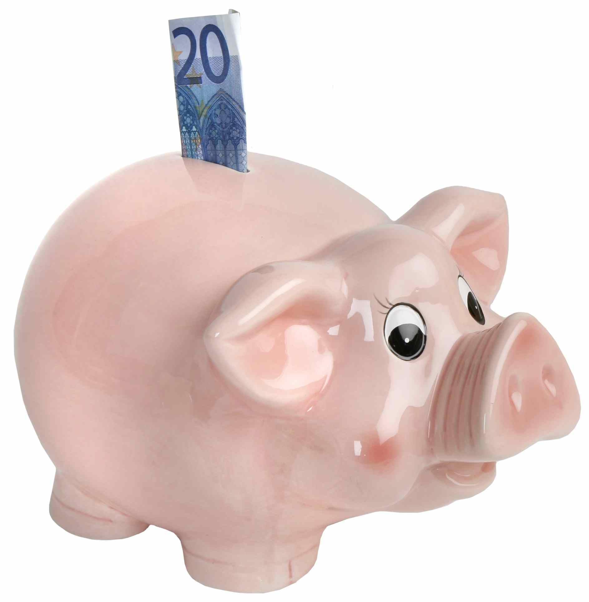 Close Up Xxl - 24X16,5 Cm Jumbo Piggy Bank Xxl Glazed Large Piggy Bank For Coins And Notes Elegant Money Box Decorative Gift Saving With Style Robust, Non-Slip, Ceramic 24 X 16.5 Cm
