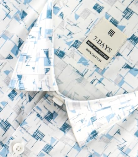 Image of 7-DAYS Men's Premium Printed Shirt - 100% Cotton, Regular Fit, Full Sleeve, with Pocket - Versatile for Formal Occasions and Casual Wear
