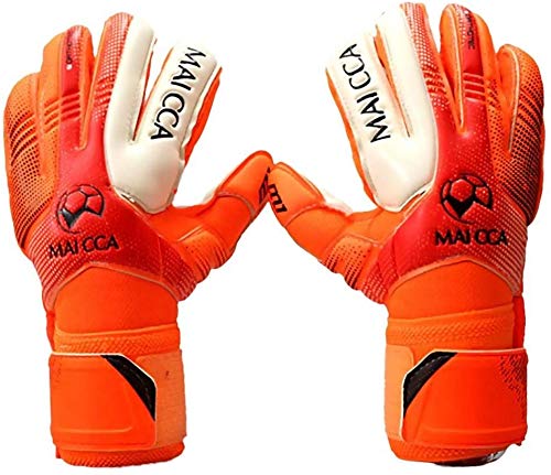 Wrzbest Youth Kids Children Goalkeeper Gloves Professional Goalie,Soccer Football Goalkeeper Training Secure Gloves with Strong Grip and Finger Spines Protection (Orange - Image 4