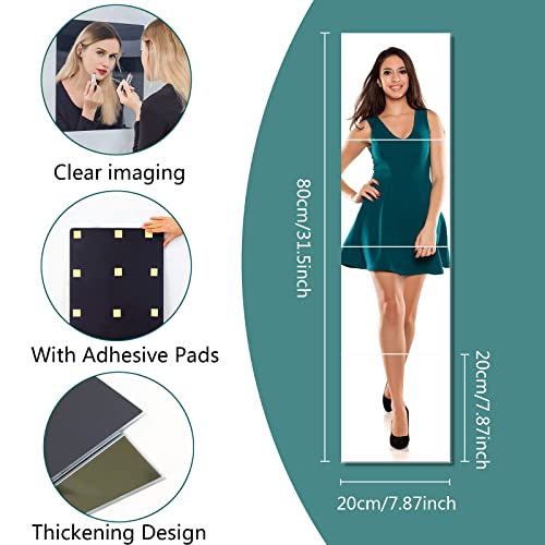 DONGDA 4 Piezas Espejo Acrílico 20 x 20cm Autoadhesivo para Decoración Pared Baño (pared) - imagen 2