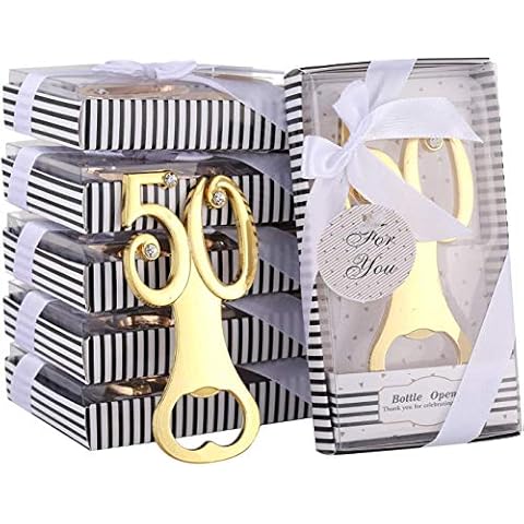 DAJAMAI 24 Pack Creative Digital Bottle Openers for 50th Birthday Party Favors or 50th Wedding Anniversary Party Gifts 50th Birthday Party Gifts Souvenirs Decorations for Guests(50th) Cover