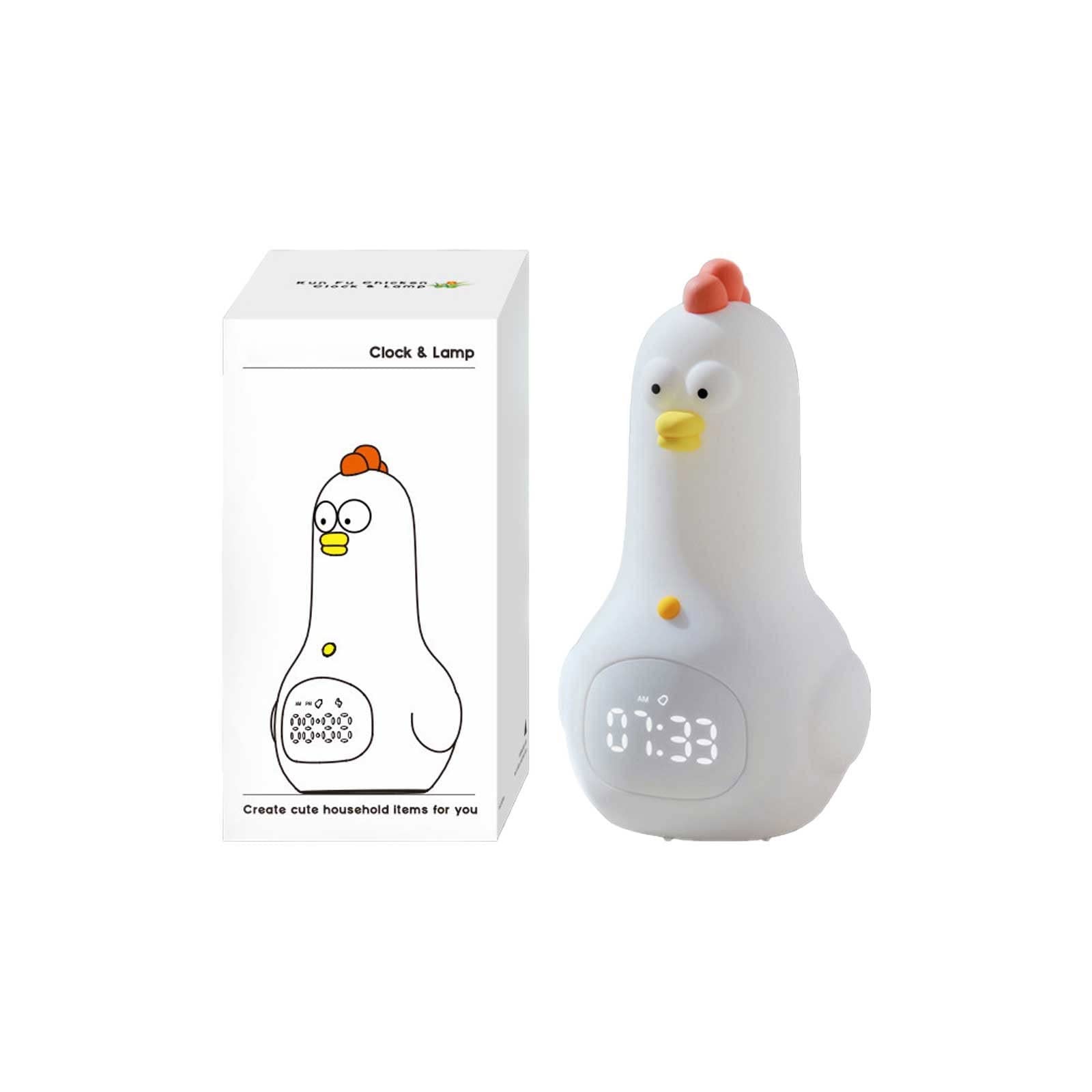 Luce notturna per ragazzi Carina Luce notturna Pollo Bambini Sveglia Morbido Silicone Portatile Nursery Lamp Bambini USB Ricaricabile Nightlight Per Ragazze Ragazzi Bambino Roba Carina per 10 Anni