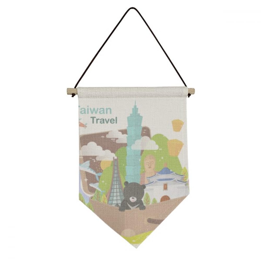 Bannière Taïwan en toile déco murale Tour 101 pour chambre ado