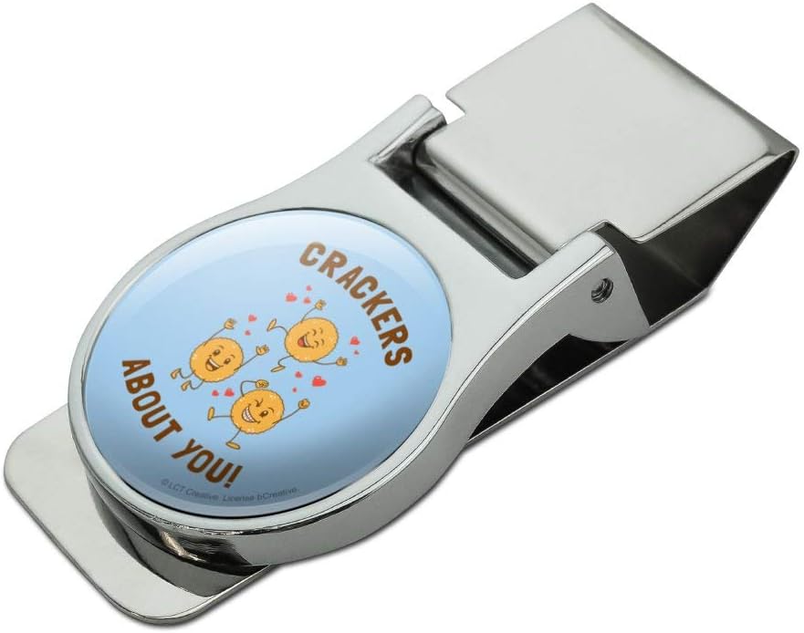 Crackers About You Crazy Love Funny Satin Chrome Plated Metal Money Clip