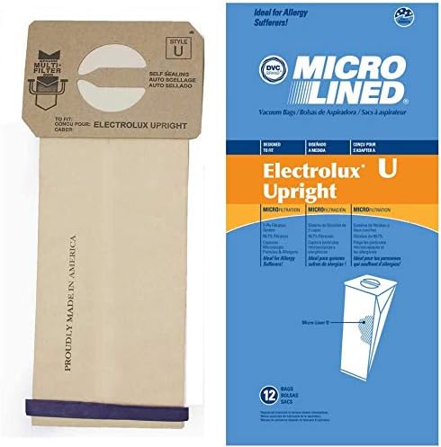 DVC Micro-Lined Paper Replacement Bags Style U Fit Electrolux Discovery I, II, III - 12 Bags