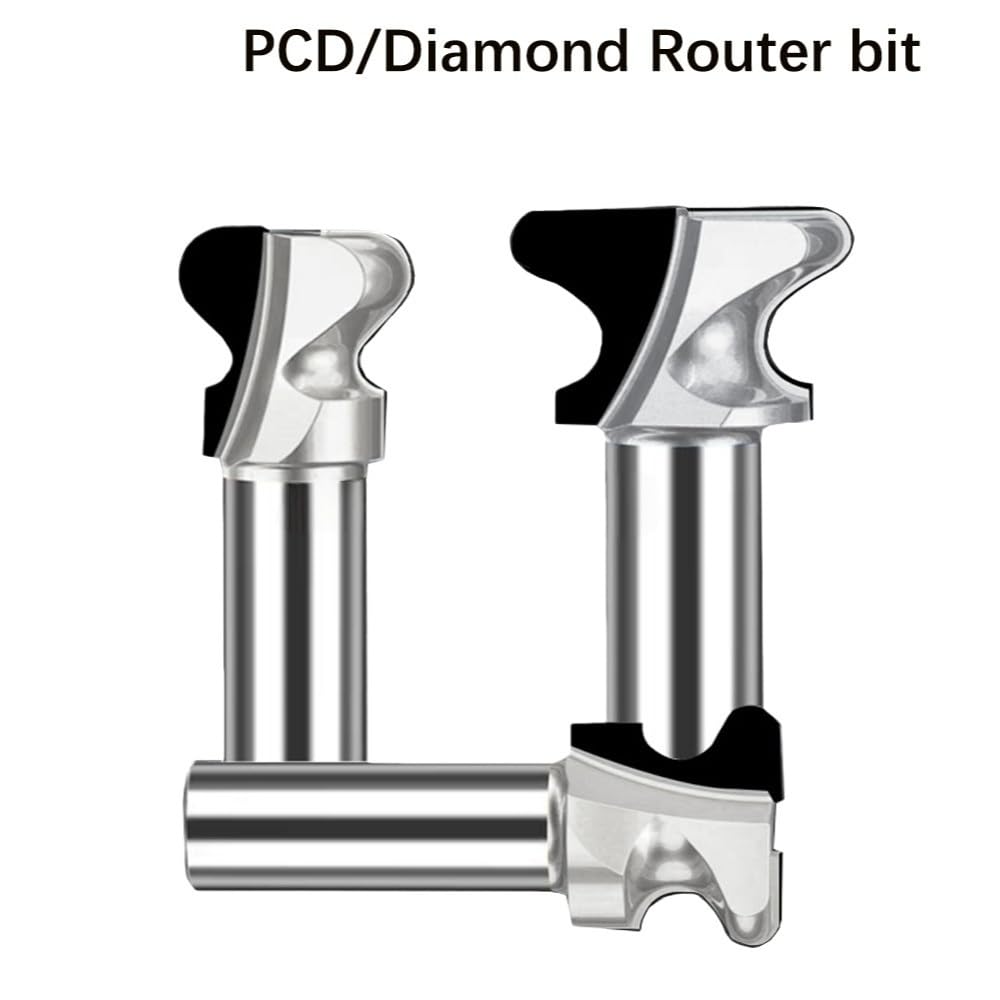 Punta for fresa for unghie ad arc0 diamantato PCD da 1 pezz0, fresa CNC for maniglia del cassetto deII'armadio(12x19.05mm)