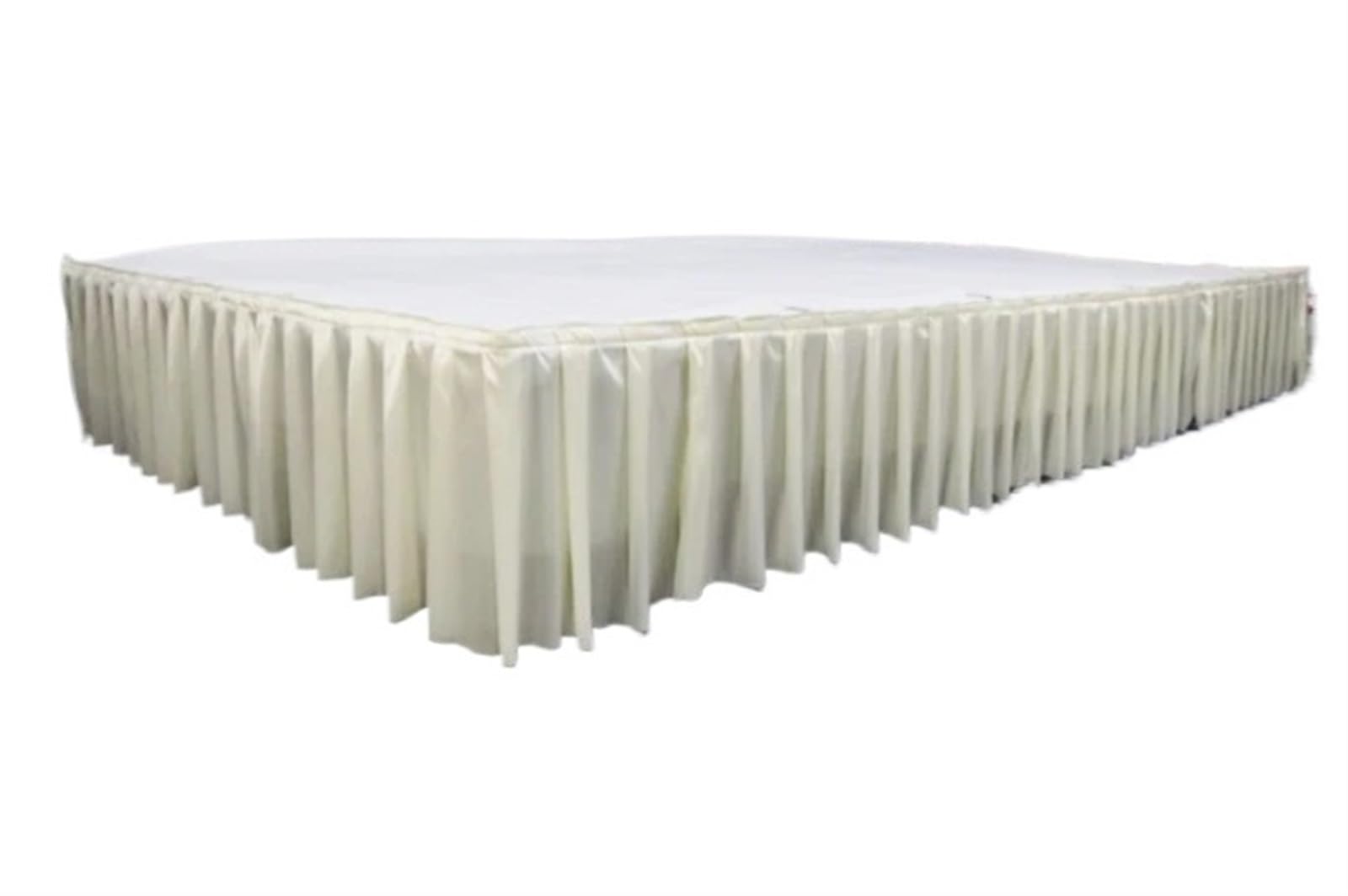 MMYUAK Party Table Skirts Pleated Table Skirt Wedding Backdrop Curtains Table Cothes For Birthday Banquet Stage Table Skirting Event Party for Home Decor(Milky white,H75cm x L300cm)
