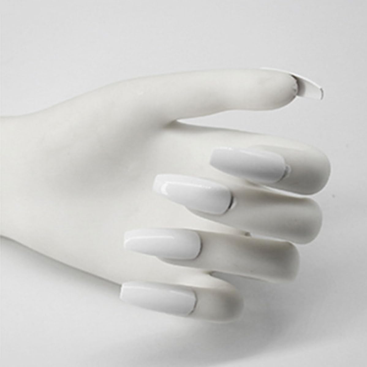 Plástico Mano de Práctica de Uñas Reutilizable Blanco