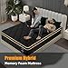 Queen Mattress 12 Inch Queen Size Medium Firm Hybrid Mattress Memory Foam Pocket Steel Springs Matress in a Box for All Sleep Positions Motion Isolation Ensure Comfortable Sleep (Black, Queen 12 INCH)