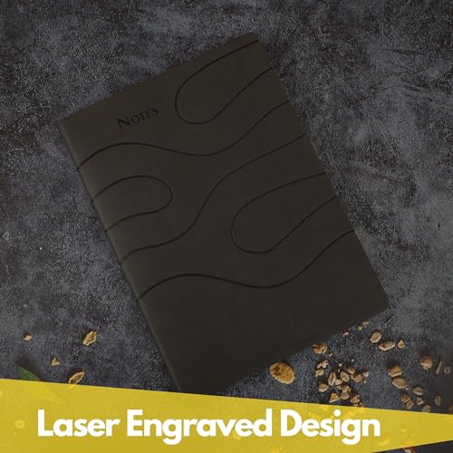 Image of Leather Hard Bound Notebook A5 Journal Diary For Office Use With Mobile & Card Holder Or Pen Loop Dairy For Personal |Ruled Pages With Strap Bookmark Journal Notebook (B127)