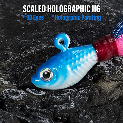 image for Dr.Fish 3 Pack Bucktail Jig Saltwater Fishing Jig Buck Tail Hair Lure 