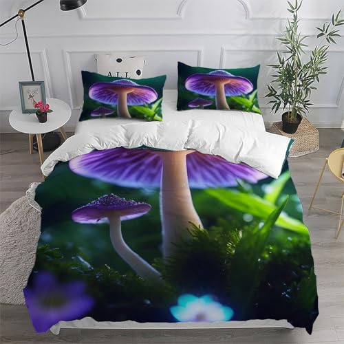 Housses de couette 3D enfants champignons douce et facile d'entretien 200x200cm