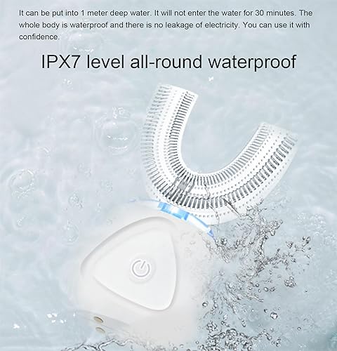 VIDECOR U-förmige Zahnbürste für Erwachsene, Automatische Reinigungszahnbürste, Mundpflege-Werkzeug, Zahnreiniger, Elektrische Schallzahnbürste mit Lebensmittelechtem Silikon-Bürstenkopf,Black – Bild 3