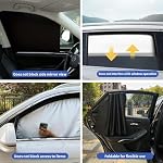 4PCS Magnetic Car Side Window Sun Shades Double Thickness Privacy Curtains - Image 2