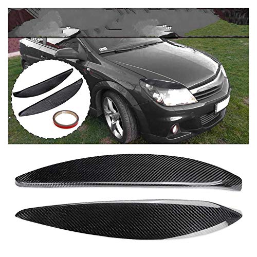 JHDS Couvre-Sourcils Phare pour Opel Vauxhall Astra H Mk5 2004-2009 Heavyfight Sourcils Couvre Couper Les Paupières De La Tête De La Fibre De Carbone Autocollant Phare Avant Sourcils Garniture