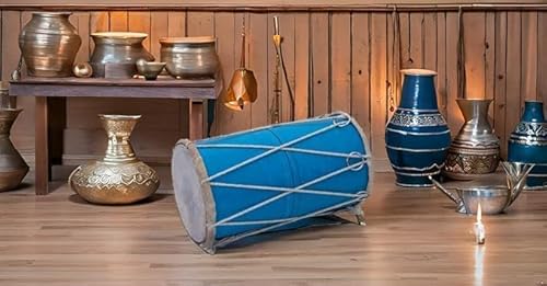 image for The Great Indian Bazaar Wooden & Leather Classical Indian Folk Tabla D