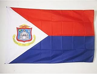 Sint Maarten Flag 2' x 3' for a Pole - Saint Martin Flags 60 x 90 cm - Banner 2x3 ft with Hole - Drapeau Pays de Saint-Martin AZ FLAG
