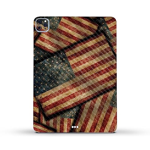 Image of MightySkins Carbon Fiber Skin Compatible With Apple iPad Pro 11 inch M2 4th Gen (2022) Full Wrap Kit - Vintage American | Protective, Durable Textured Carbon Fiber Finish | Easy To Apply | Made in the USA