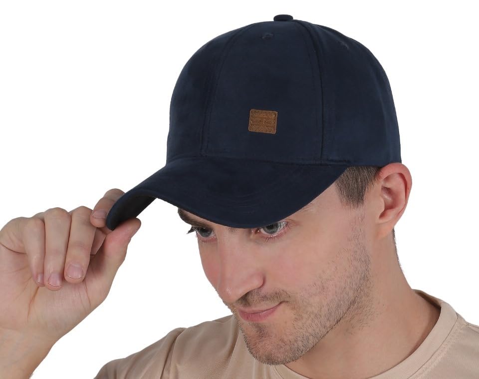 Suede Baseball Cap Sports Summer Sun Protection with Pre-Curved Wide Visor, Metal Buckle Adjustment Strap, Eyelets Holes, Stylish Man Mens Structured Caps for Men Women Girls Boys Unisex-image-11