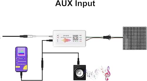 Miniatura 5 de SP107E Controlador de luz LED de píxeles direccionables DC 5V-24V con música móvil BT para WS2812B, WS2801, WS2813 compatible con varios chips LED