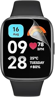 BESHYAKA Flexible Hydrogel Screen Protector Compatible with Redmi Watch 3 active – HD Clarity, Bubble-Free, Easy To Install, Full Coverage Screen, Dust Resistant – Not A Glass (One Piece)