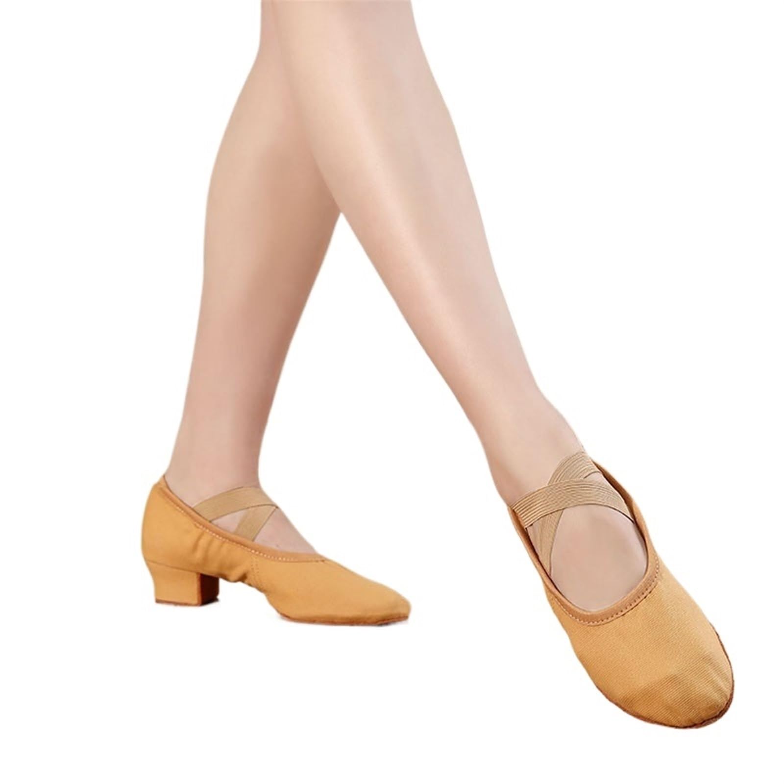 Zapatillas de Ballet Zapatos de Ballet for Mujer, for profesoras de salón, de Tango Moderno, con Tacones de 3,5 cm.(Brown,40)