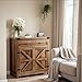 YESHOMY Coffee Bar and Accent Cabinet, Farmhouse Barn Door Buffet Sideboard with Drawer and Adjustable Shelf, Wide Desktop for Kitchen, Dining Room, Bathroom, Entryway, Brown＆Rustic