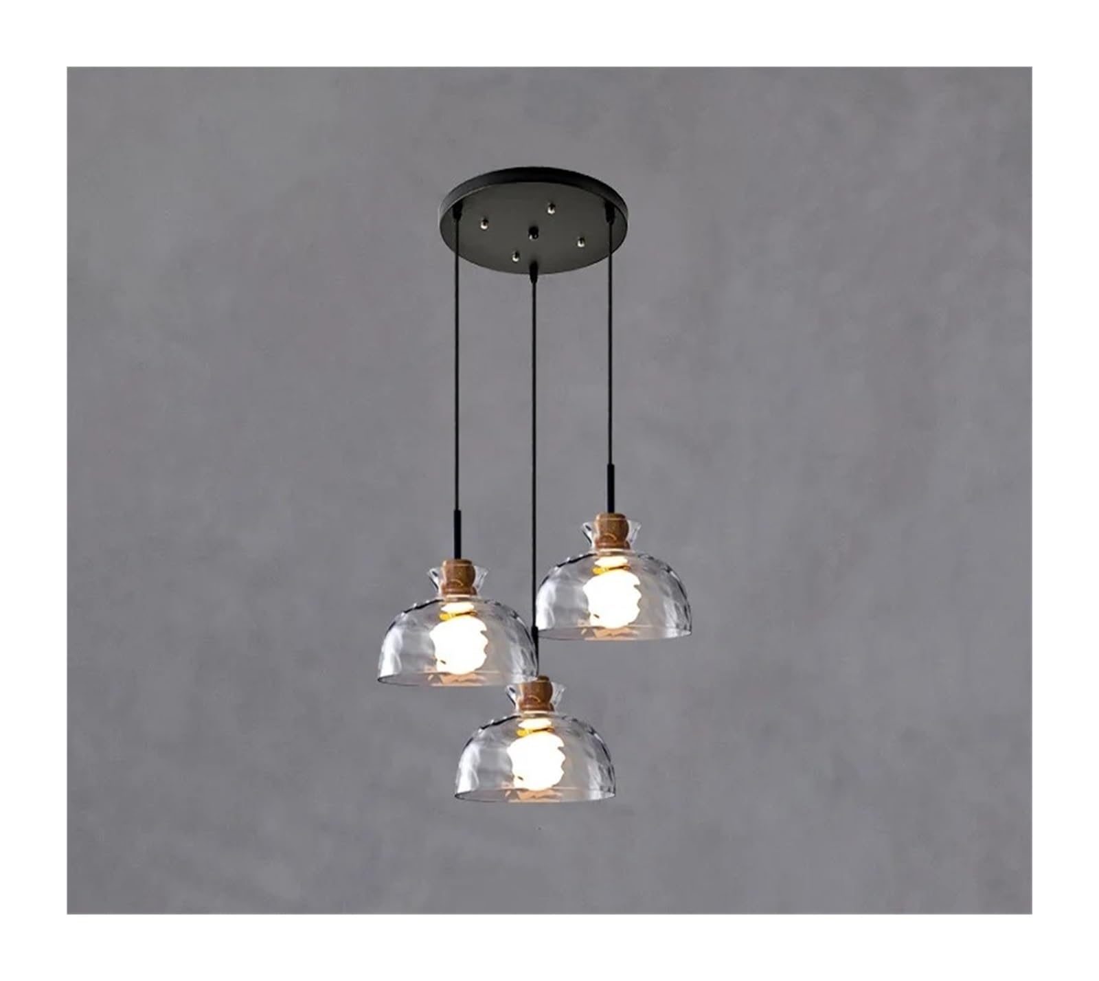 Lustre en verre rétro à effet vent silencieux avec éclairage LED